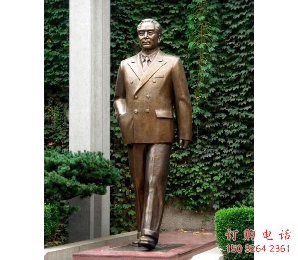 周恩来站像厂家 立式铸铜像生产制作 周恩来站像厂家 立式铸铜像生产制作