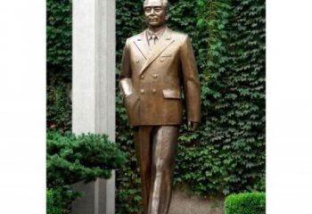 周恩来站像厂家  立式铸铜像生产制作