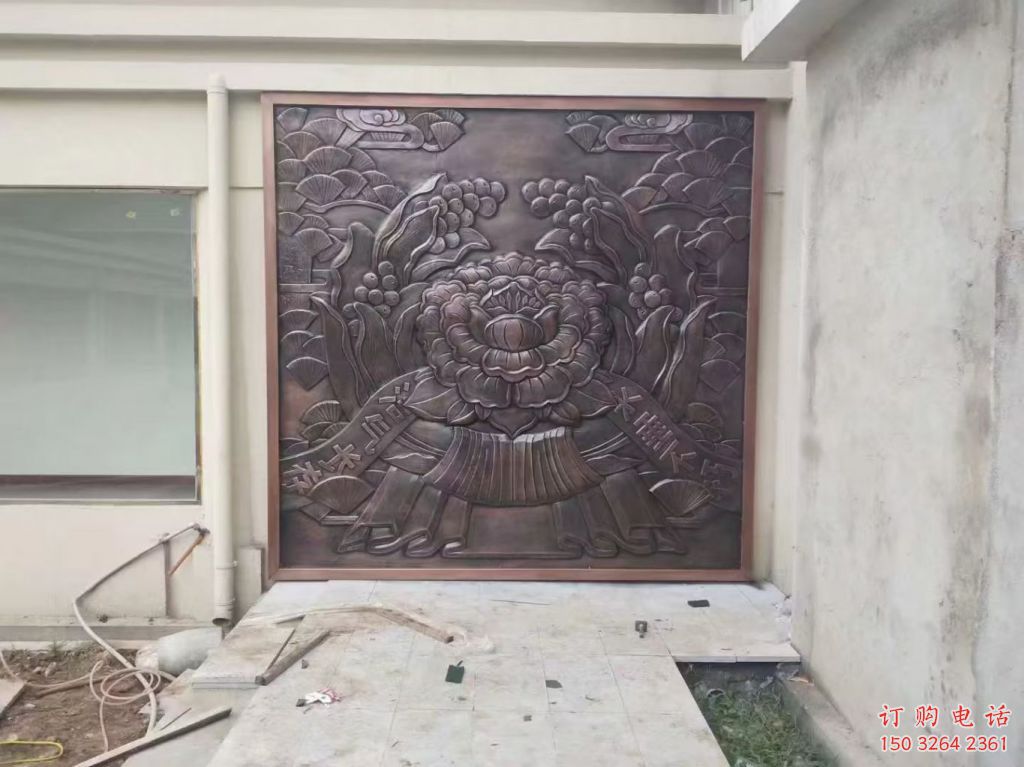 牡丹花浮雕厂家 墙体浮雕 铸铜花卉浮雕厂家