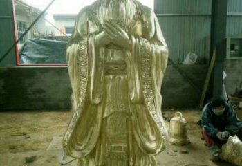 黄铜孔子雕像厂家 立式铜孔子雕像制作
