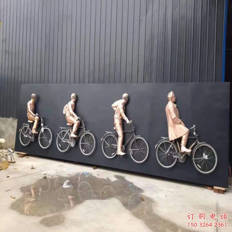 骑自行车人物浮雕厂家 体育浮雕标识