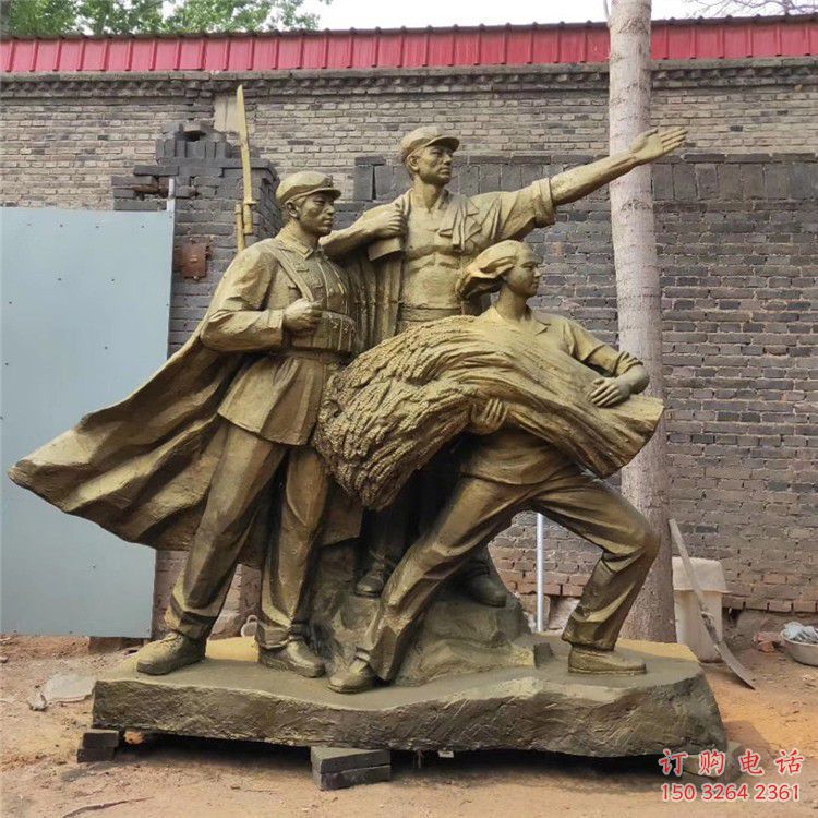 抗战人物铜雕 党建主题群雕人物