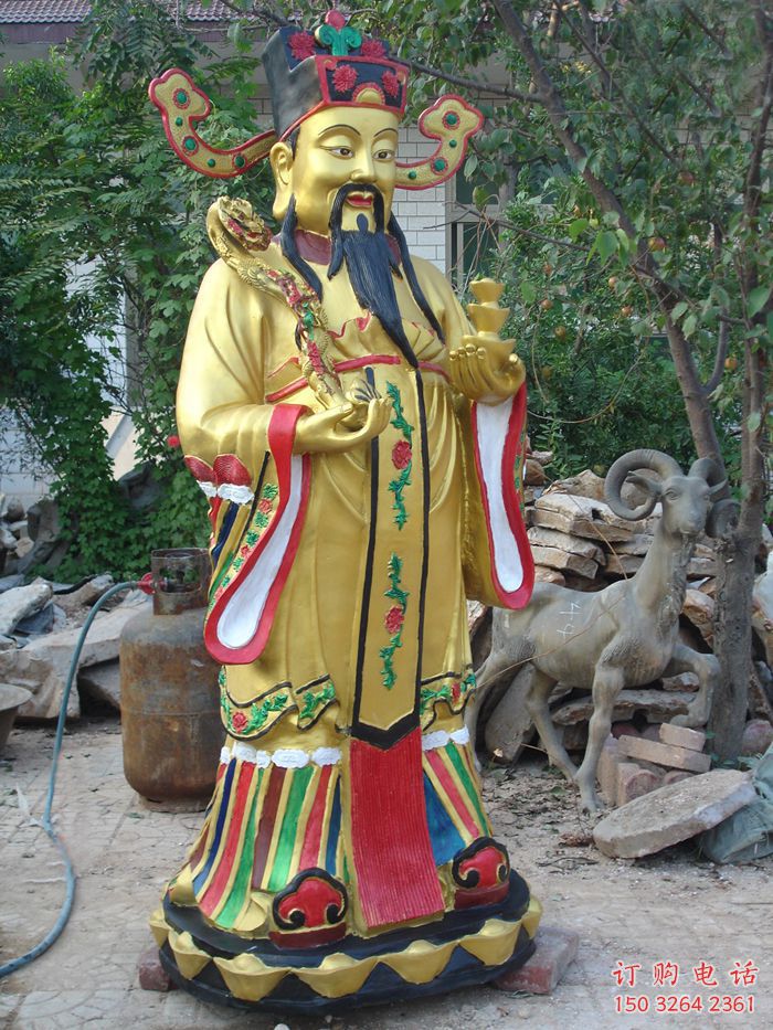 站相文财神佛像厂家 彩绘佛像 文财神佛像铜雕
