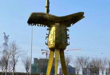 铜爵杯雕塑厂家 爵杯铜雕塑生产制作
