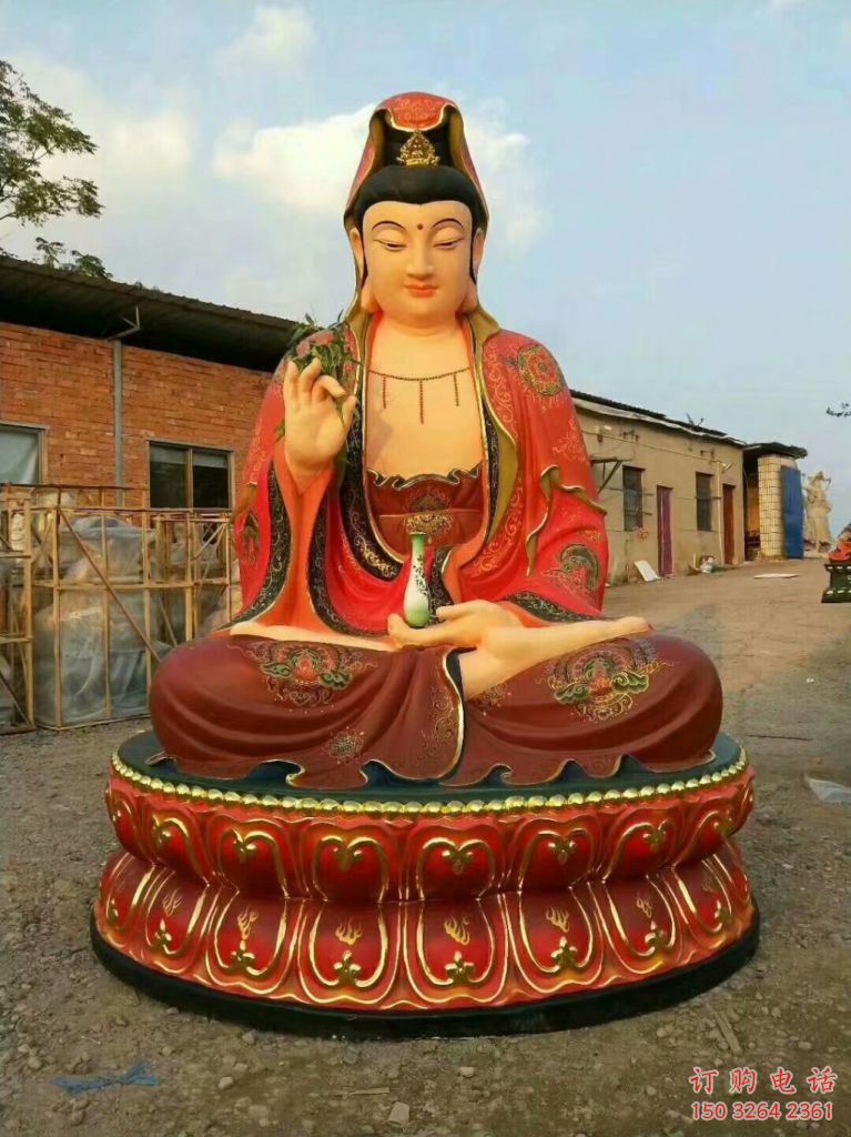 红衣观音佛像厂家 寺庙坐式观音佛像 红衣观音佛像厂家 寺庙坐式观音佛像