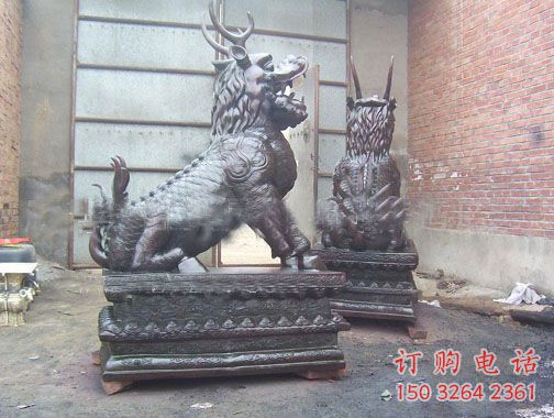 仿古麒麟铜雕厂家 铸铜仿古动物雕塑 仿古麒麟铜雕厂家 铸铜仿古动物雕塑