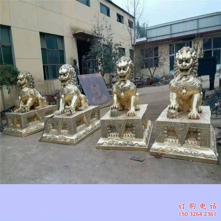 招财铜狮子雕塑厂家 铸铜招财铜狮子雕塑