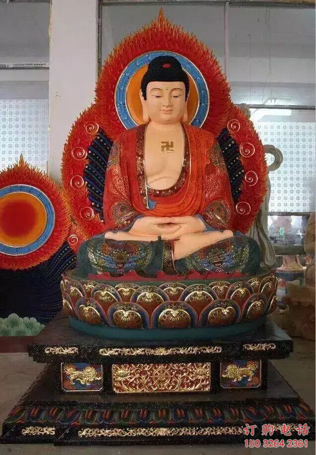 家居彩绘如来佛神像厂家 彩绘铜像 佛堂铜人制作