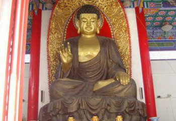 彩绘释迦牟尼佛铜像厂家 佛教主题肖像铜雕