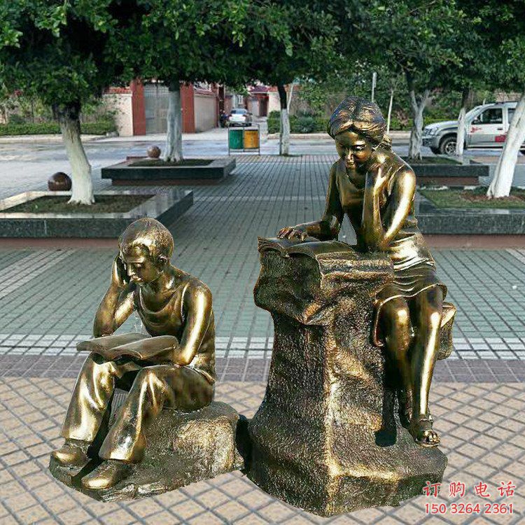 民俗读书人物铜雕厂家 现代人看书铜雕制作 民俗读书人物铜雕厂家 现代人看书铜雕制作