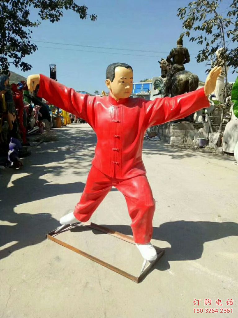 街头打太极拳人物铜雕生产制作工厂