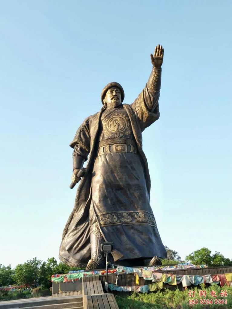 成吉思汗勇士铜像厂家 民俗伟人铜雕制作