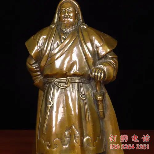 成吉思汗铜人铜雕厂家 黄铜材质人物