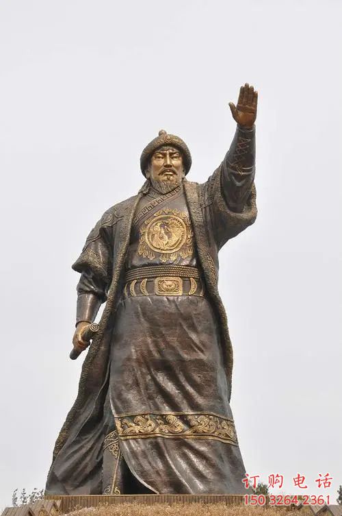 公园仿古成吉思汗人物铜雕生产制作厂家