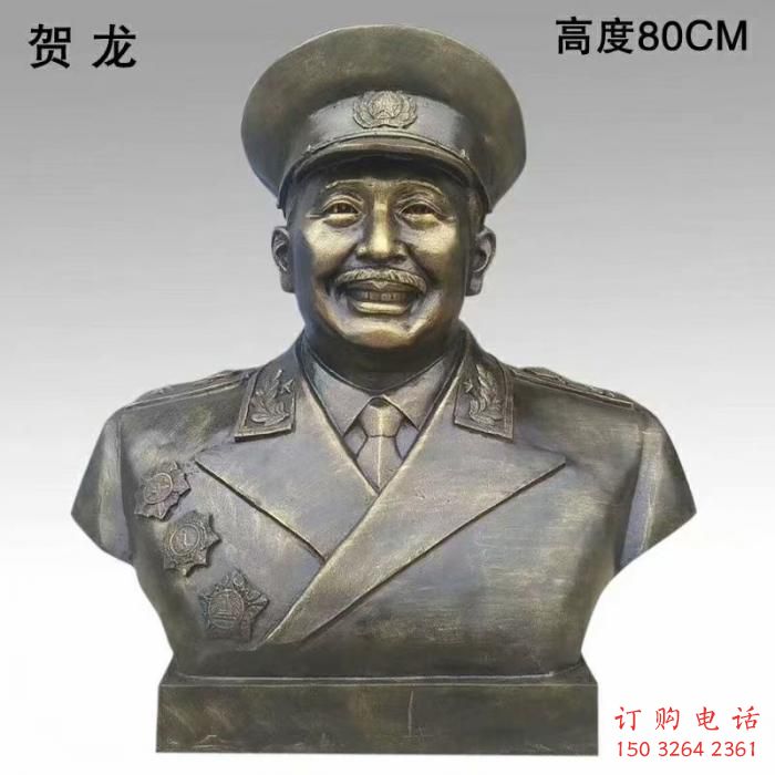 贺龙元帅人头像铜雕厂家