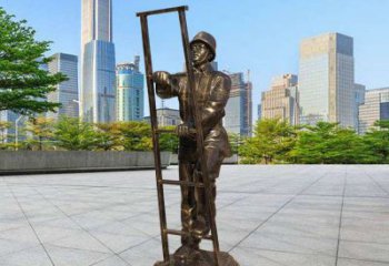 街头消防队人物铜雕厂家