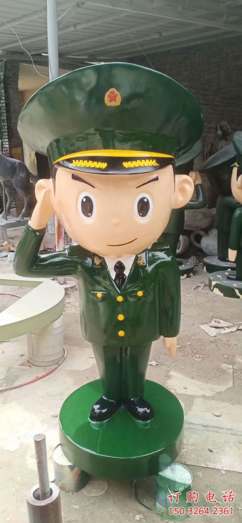 彩绘人物铜像 彩绘警察人物铜雕厂家