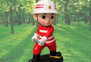 广场彩绘人物铜像 消防队彩绘人物铜雕厂家