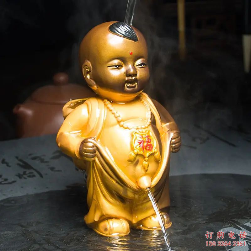 彩绘小孩撒尿铜雕厂家 公园人物铜像制作
