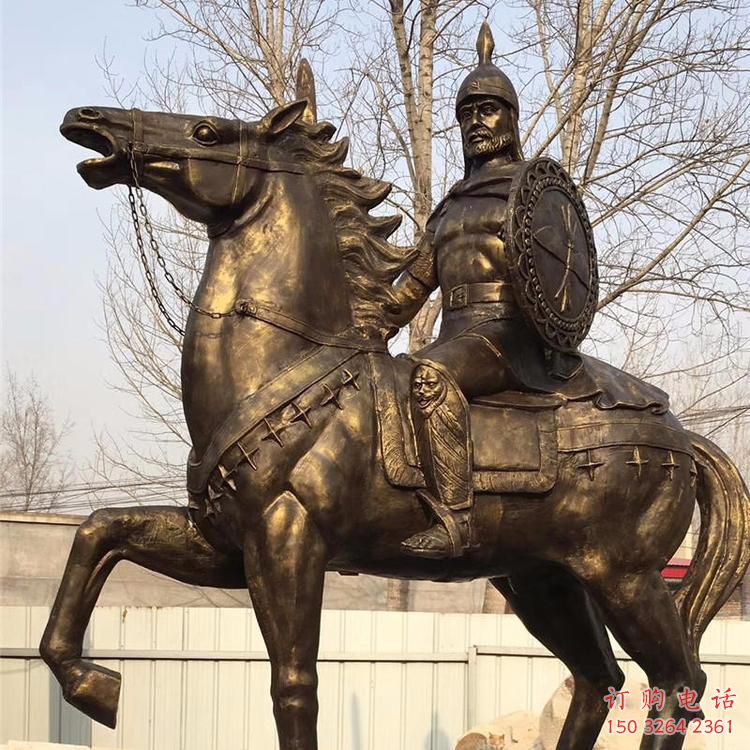 骑马战神人物铜雕厂家 仿古铜雕人物