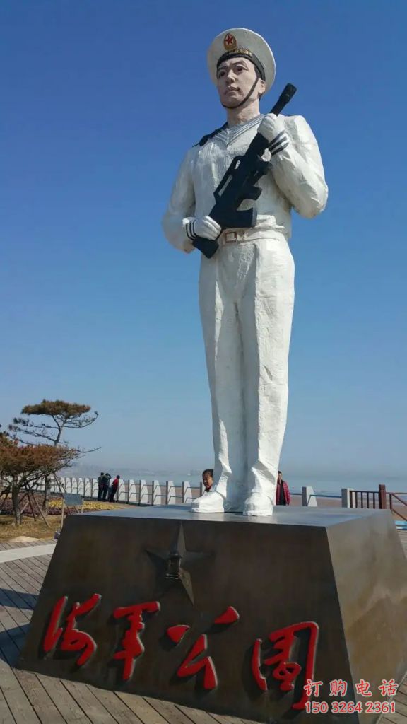 现代人海军铜雕厂家 军人人物铜雕制作