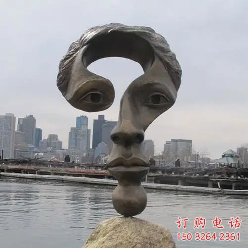 人脸铜雕厂家 公园抽象人物铜像
