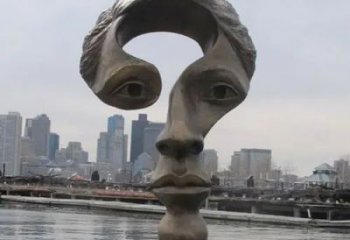 人脸铜雕厂家 公园抽象人物铜像