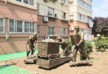 工人劳动铜雕厂家 公园民俗人物铜雕制作