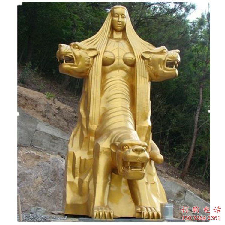 彩绘女娲补天人物铜像生产制作厂家