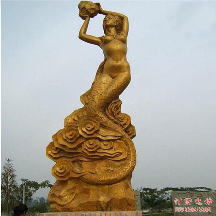 仿古公园女娲补天人物铜像厂家