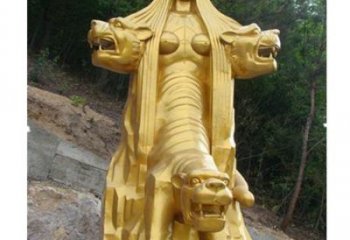 彩绘女娲补天人物铜像生产制作厂家