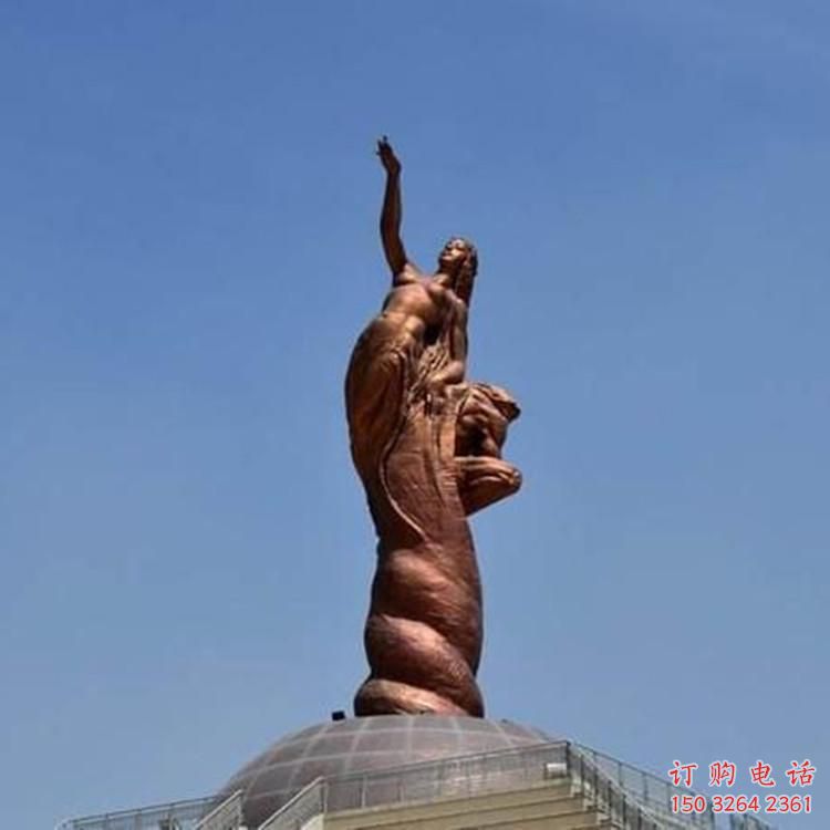 广场仿古女娲补天人物铜雕制作加工厂家