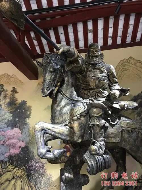 公园张飞仿古人物铜雕厂家 公园张飞仿古人物铜雕厂家
