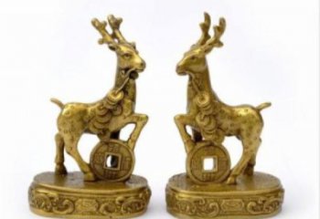 别墅驯鹿铜雕厂家 公园动物铜雕