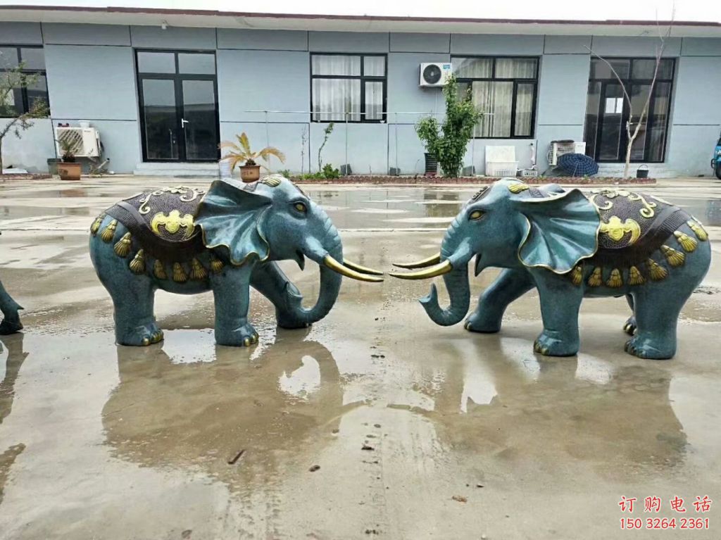 城市小象铜雕厂家 黄铜动物铜雕