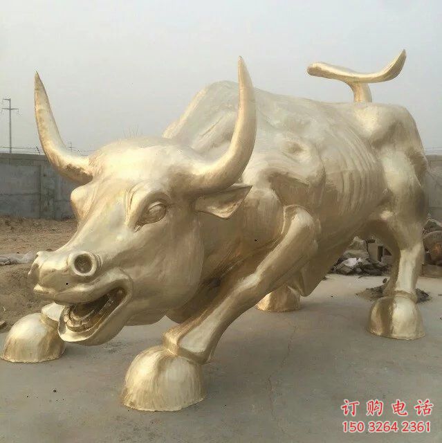 抽象拓荒牛铜雕厂家 办公室动物铜雕
