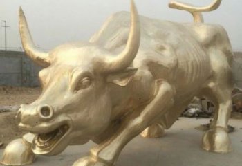 抽象拓荒牛铜雕厂家 办公室动物铜雕