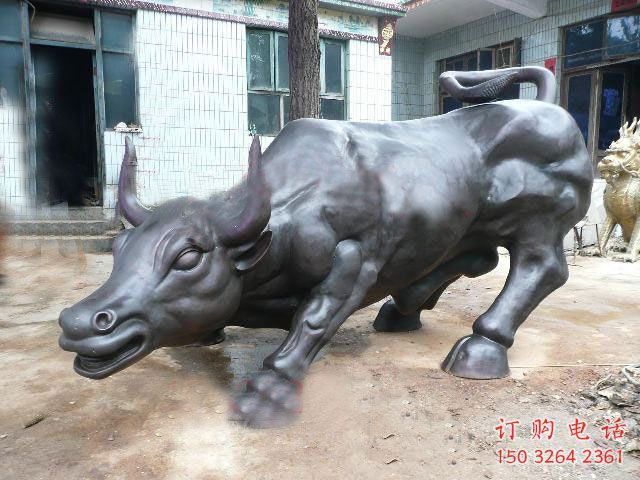 青铜华尔街牛铜雕厂家 公园动物铜雕 青铜华尔街牛铜雕厂家 公园动物铜雕