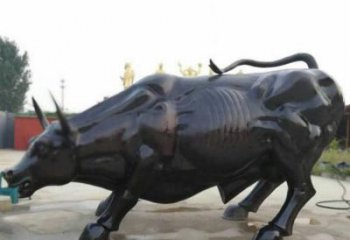 别墅公牛铜雕厂家 公园动物铜雕