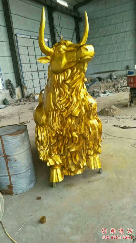 彩绘牦牛铜雕厂家 仿古动物铜雕