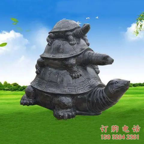 仿古海龟铜雕厂家 彩绘动物铜雕
