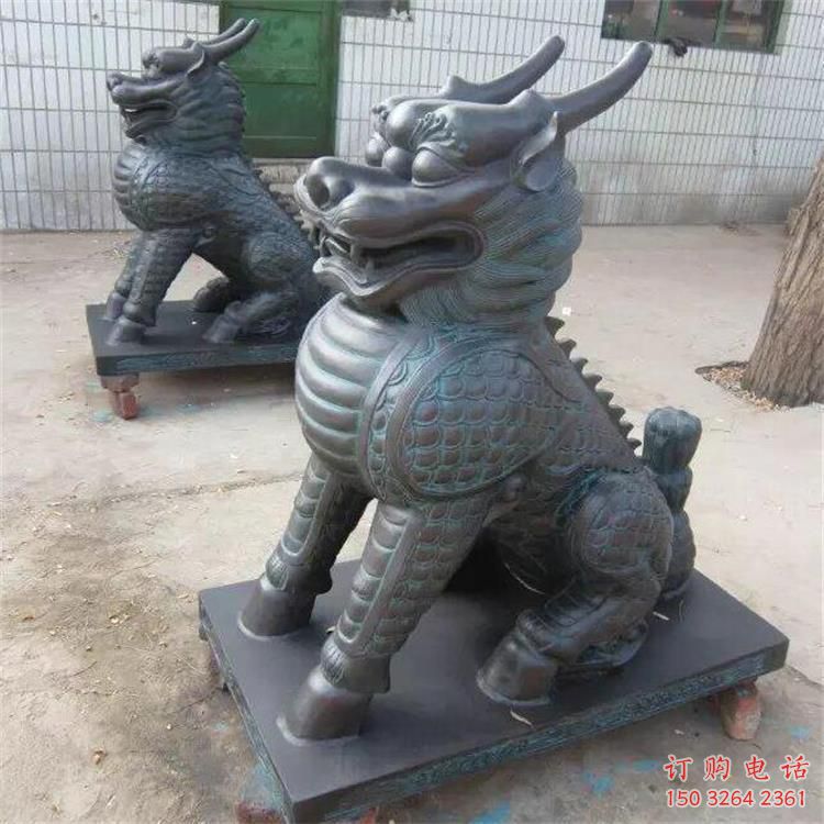 仿古貔貅铜雕厂家 彩绘动物铜雕