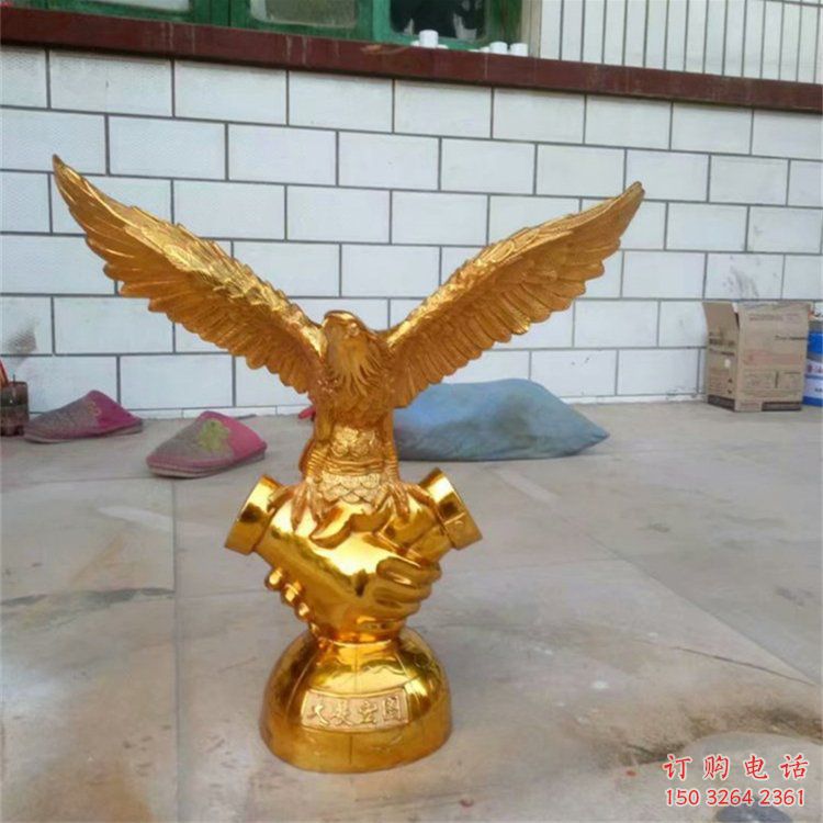 黄铜老鹰铜雕厂家 仿古动物铜雕