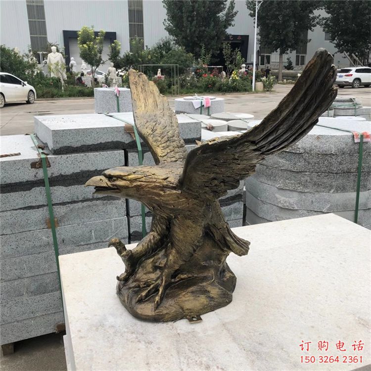 抽象雄鹰铜雕厂家 办公室动物铜雕