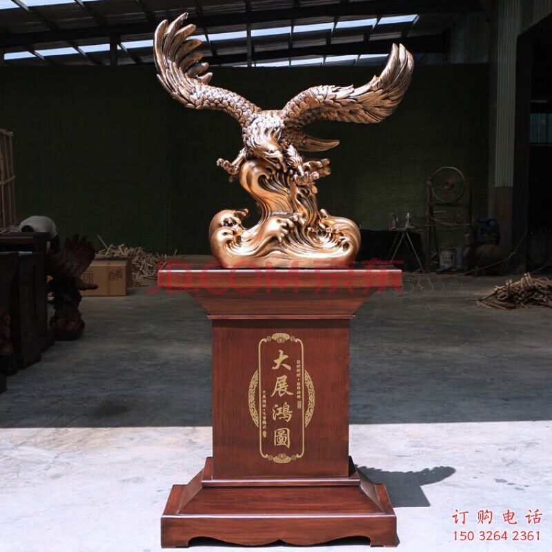 青铜雄鹰铜雕厂家 公园动物铜雕
