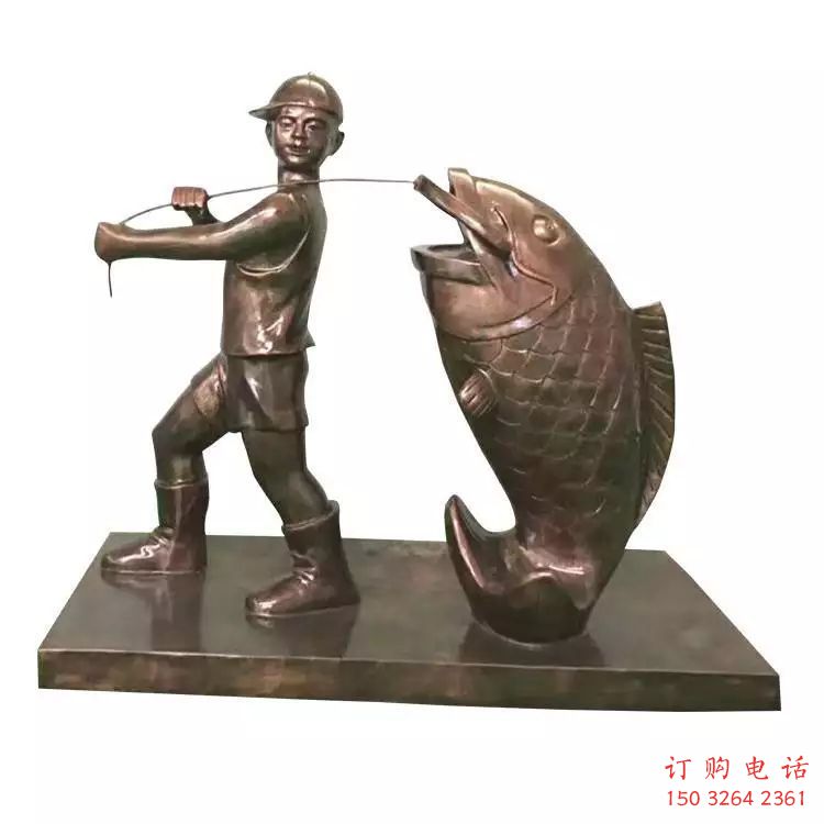 紫铜鲤鱼铜雕厂家 仿古动物铜雕