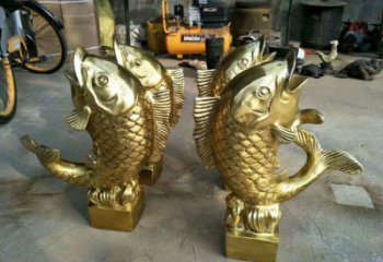 城市金鱼铜雕厂家 黄铜动物铜雕