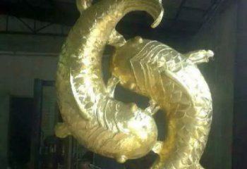 广场金鱼铜雕厂家 青铜动物铜雕