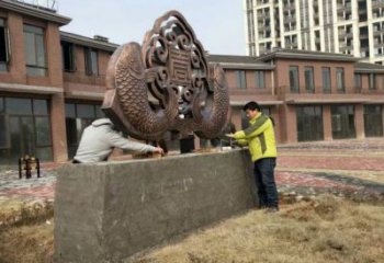 广场铜鱼铜雕厂家 青铜动物铜雕