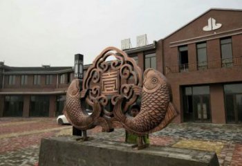 城市铜鱼铜雕厂家 黄铜动物铜雕